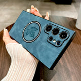 Retro Magsafe Magnetic Leather Case For Samsung Galaxy