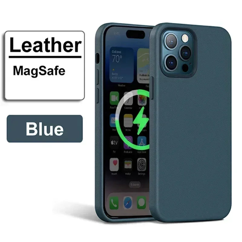 Luxury Leather MagSafe Case for  iPhone