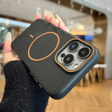 Luxury Magsafe Retro Leather Phone Case For iPhone