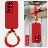 Wrist Strap Liquid Silicone Phone Case For Samsung