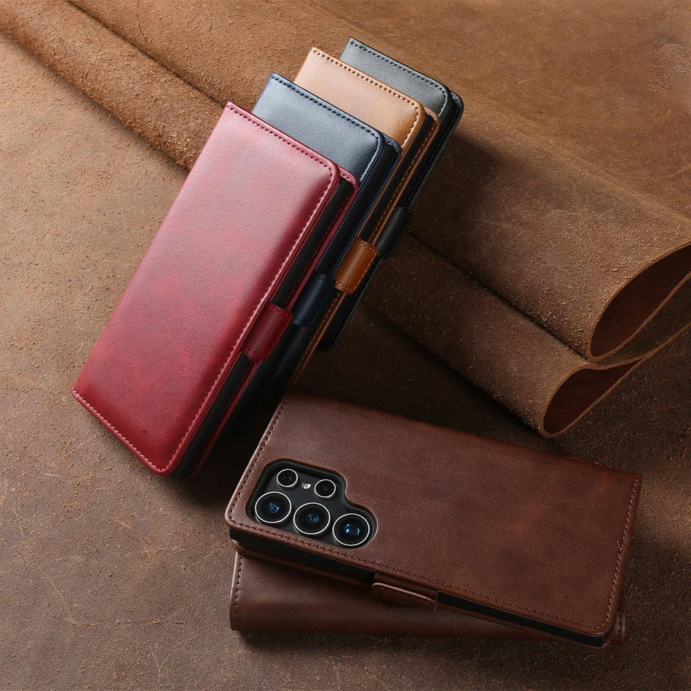 Funda Wallet Card Slot Luxury Leather Case For Samsung