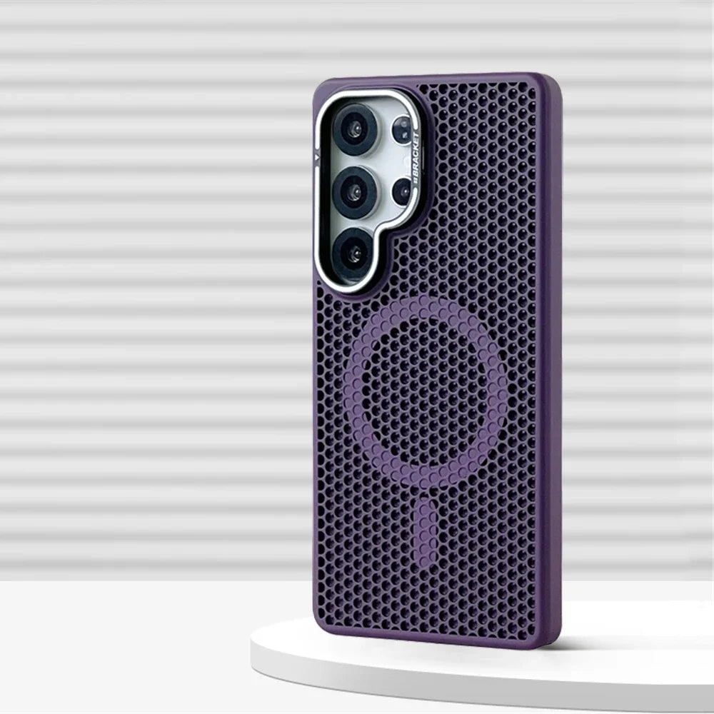 Honeycomb Mesh Cooling Magnetic Bumper Case for Samsung