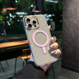 Luxury Magnetic Glitter Transparent Frame Phone Case For iPhone