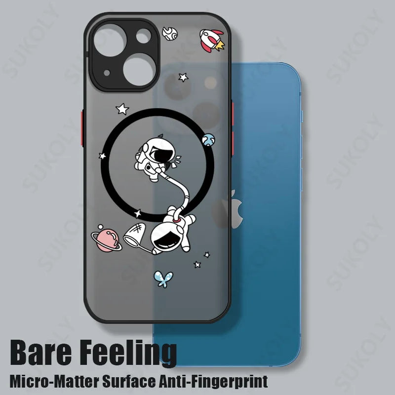 Cute Space Moon Planet Astronaut Case For iPhone