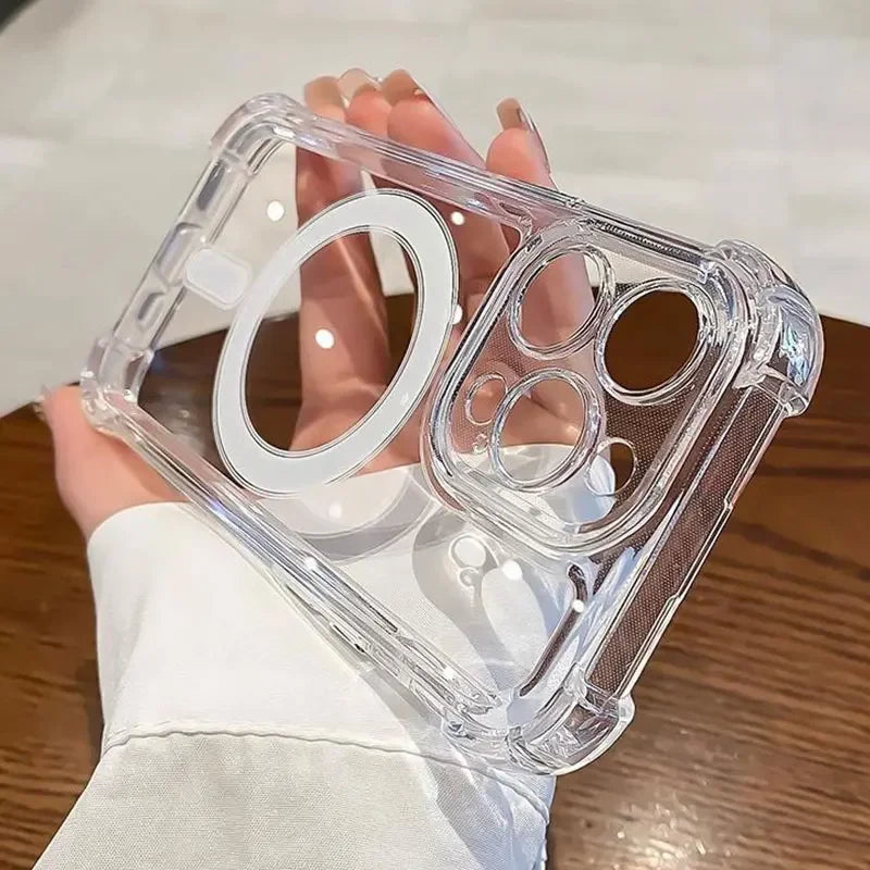 Luxury Transparent Shockproof Magnetic Case for iPhone