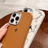 Airplane Lichee Design Leather Case For iPhone