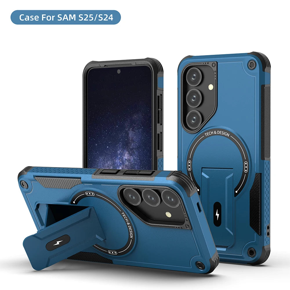 Fold Stand Holder Magnetic Armor Case For Samsung