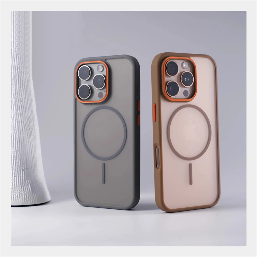 Luxury Matte Translucent Magnetic Case For iPhone