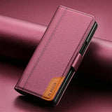 Luxury Leather Wallet Magnetic Armor Case for Samsung