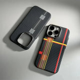 Carbon Fiber Abstract Geometric MagSafe Case For iPhone