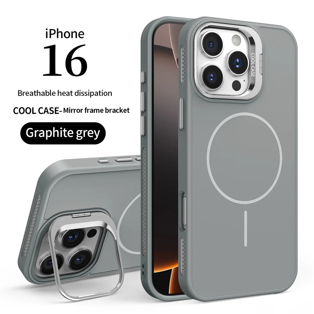 Magnetic Camera Stand Phone Case For iPhone