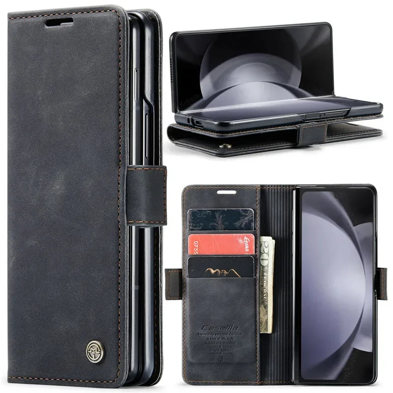 Leather Wallet Card Slot Phone Case for Samsung