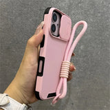 Armor Slide Window Protection Wrist Strap Cord Case for iPhone