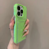 Luxury 2in1 Card Bag Candy Phone Case For iPhone