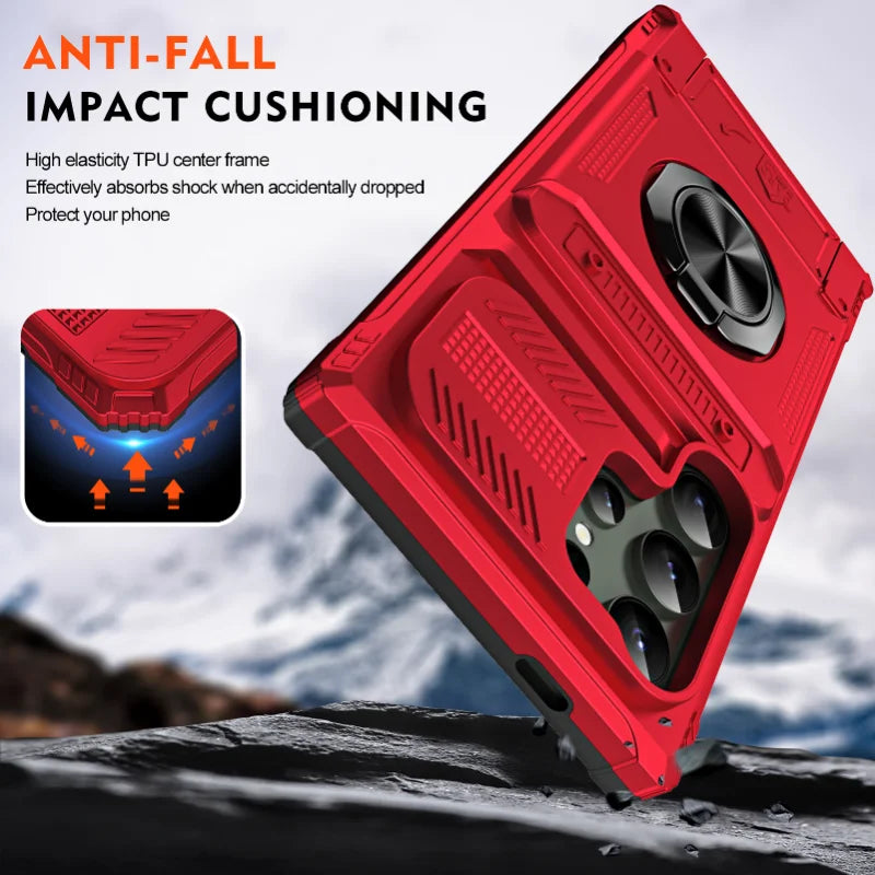 Heavy Duty Drop Protection Wallet Case For Samsung