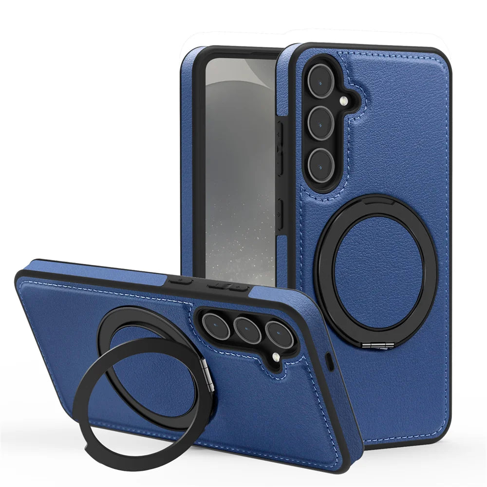Rotating Stand Leather Magnetic Phone Case for Samsung