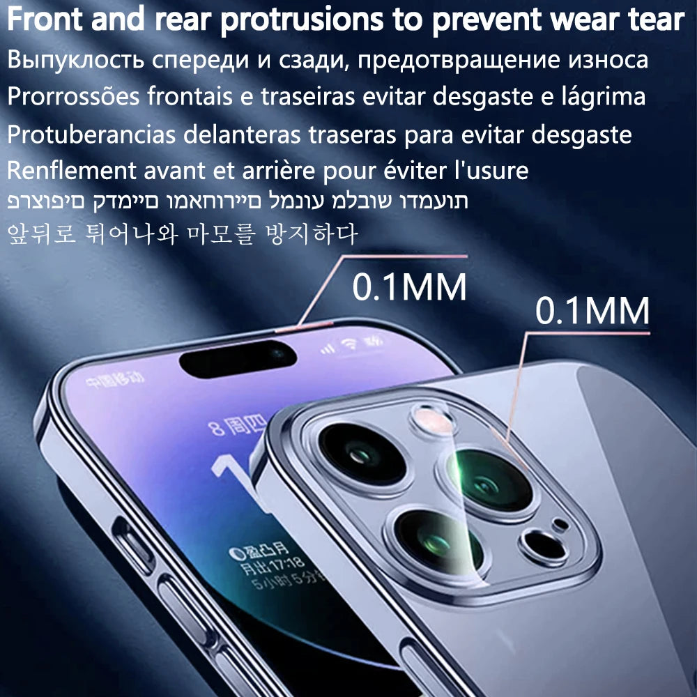 Luxury  Plating Clear Magnetic Case For Iphone