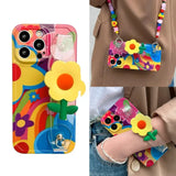 Cartoon wristband Flower Silicone Case For IPhone