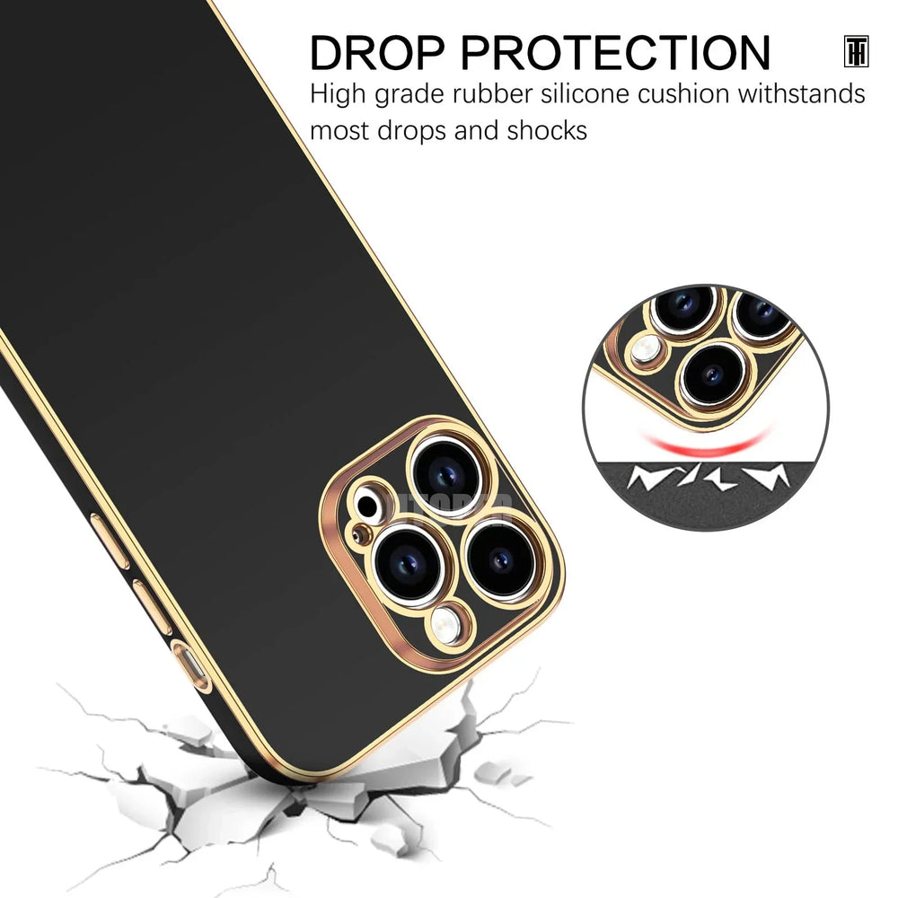 Luxury Plating Solid Color Silicone Soft Case For IPhone