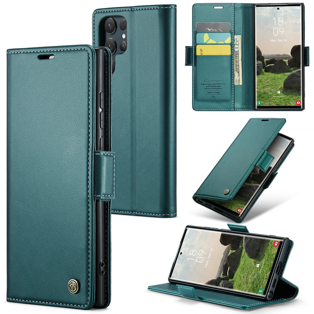 Luxury Business Leather Wallet Flip Case for Samsung