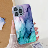 Marble Pattern  Tempered Glass Phone Case For iPhone