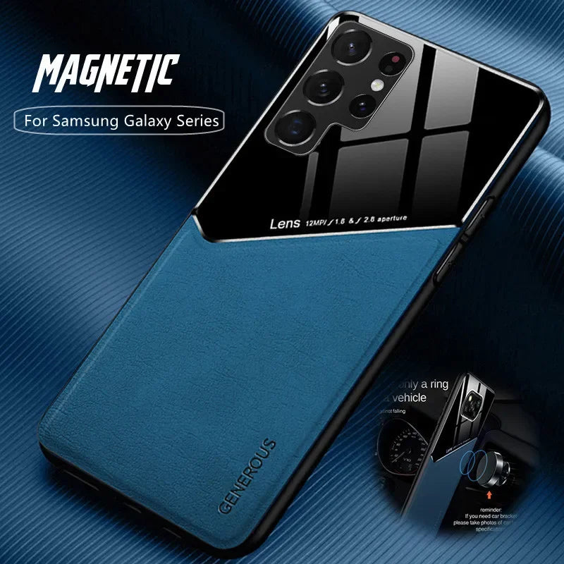 TPU Leather Magnetic Holder Case For Samsung Galaxy