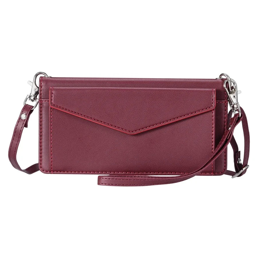 Double Card Slot Crossbody Wallet Case for iPhone