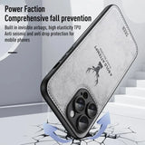 Luxury Cloth Leather Deer Head Pattern Case for iphone