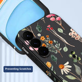 Luxury Flower Print Lanyard Silicone Case For Samsung Galaxy