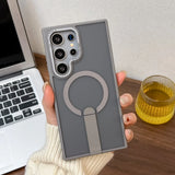 Luxury Metal Stand Magsafe Case For Samsung