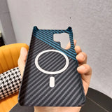 Luxury Carbon Fiber Magnetic Phone Case For Samsung