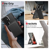 Leather Flip Card Wallet Case For Samsung