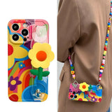 Cartoon wristband Flower Silicone Case For IPhone