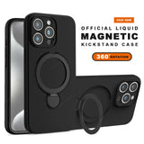 Liquid Silicone Magnetic Stand Phone Case For iPhone