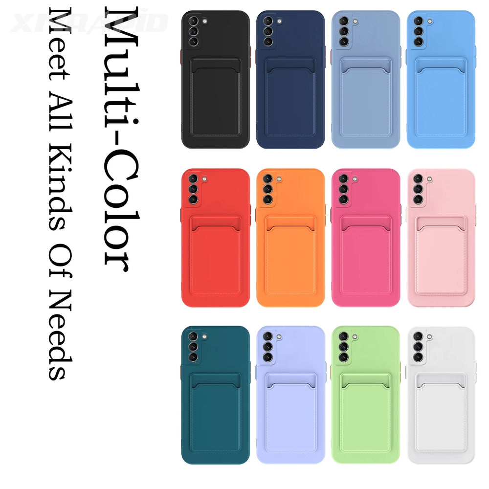 Luxury Soft Silicone Wallet Case For iPhone