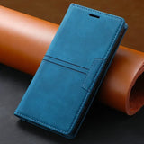 Wallet Skin Feel Card Slot Magnetic Flip Leather Case For Samsung