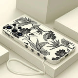 Flower Line Art Soft Silicone Phone Case for Samsung