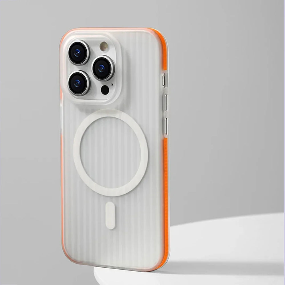 Corrugated Pattern Non-slip Bumper Hard PC Matte Case For iPhone