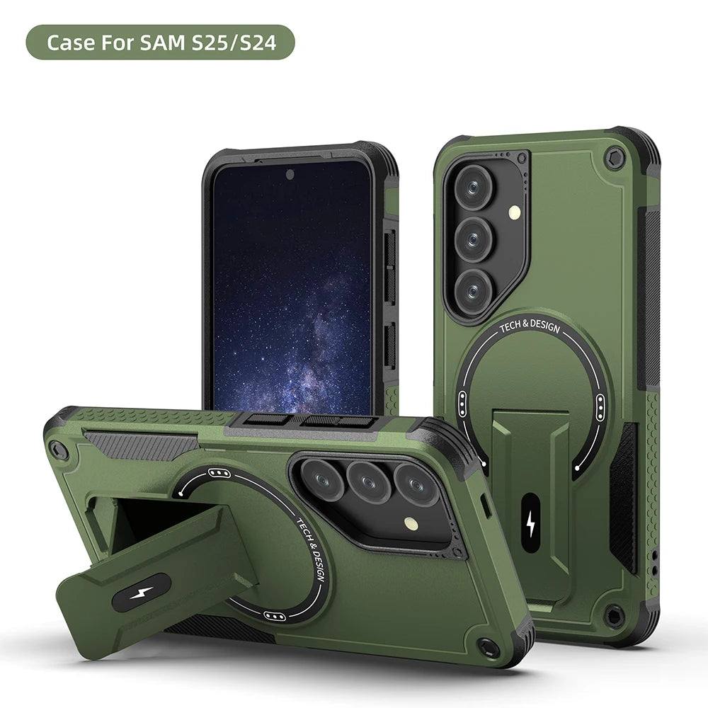 Fold Stand Holder Magnetic Armor Case For Samsung