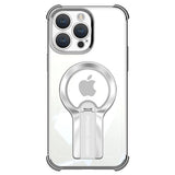 Luxury Transparent Armor Hidden Folding Stand Magnetic Case For iPhone