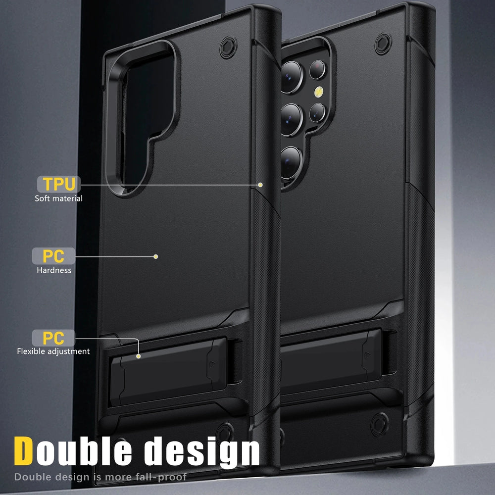Heavy Duty Armor Shockproof Kickstand Case For Samsung