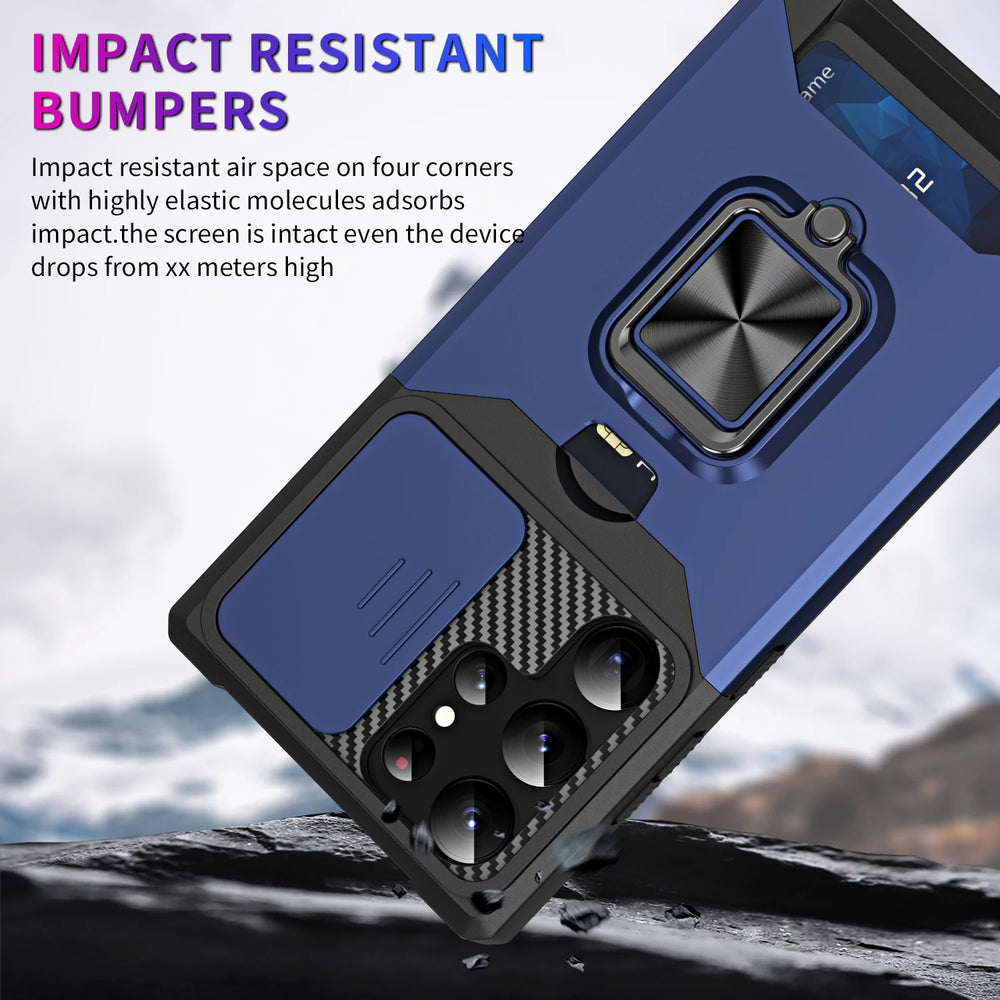 Wallet Ring Holder Armor Kickstand case Samsung