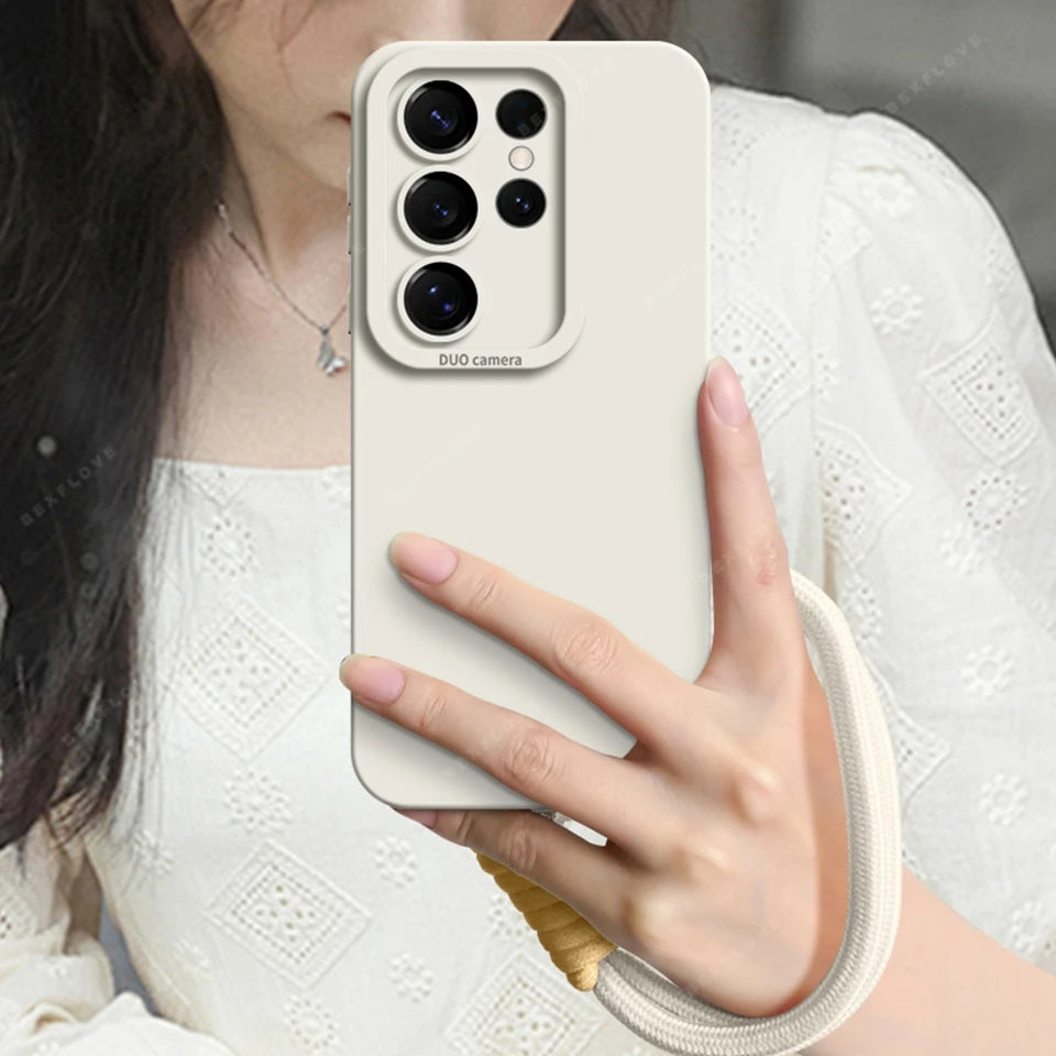 Wrist Strap Liquid Silicone Phone Case For Samsung