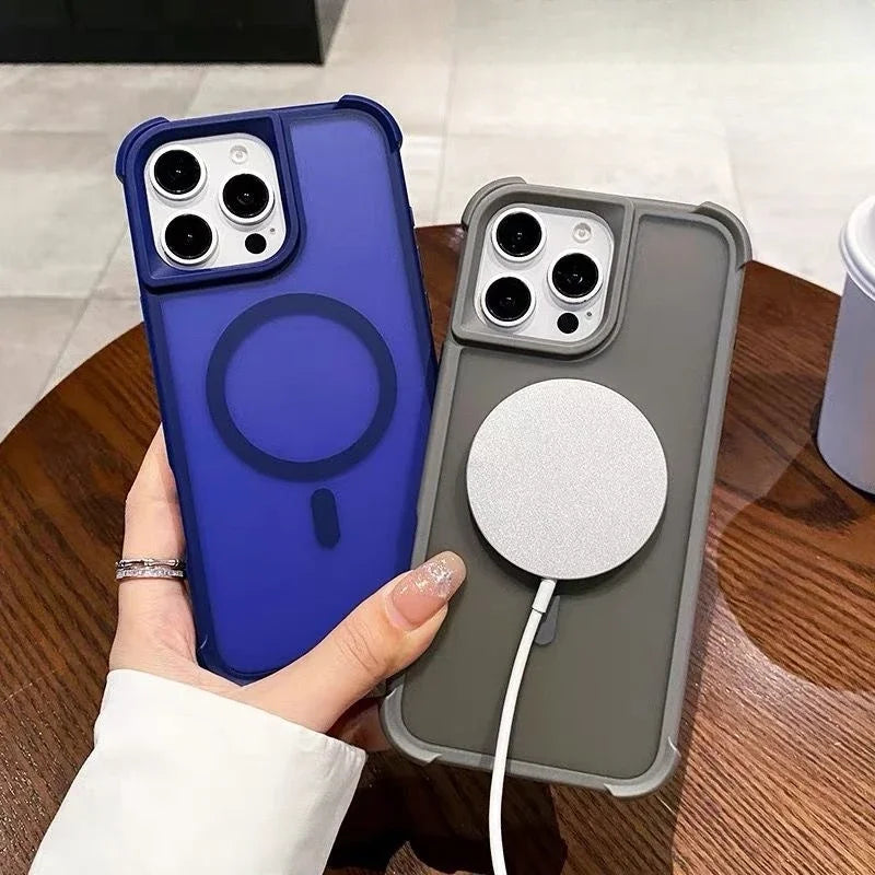 Magnetic Luxury Matte Fall prevention Case For iPhone