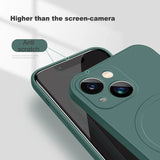 Magnetic Wireless Charging Soft Liquid Silicone Case For IPhone