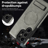 Stand Leather Bracket Magsafe Case for Samsung