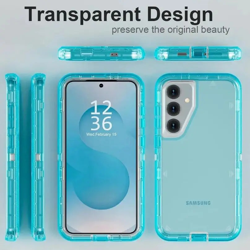 3-in-1 Clear Shock Drop proof Bumper Case For Samsung