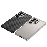 Luxury Leather Carbon Fiber PC Shockproof Phone Case For Samsung