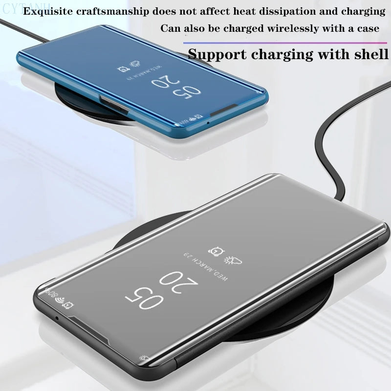 Luxury smart mirror flip phone case suitable for iPhone