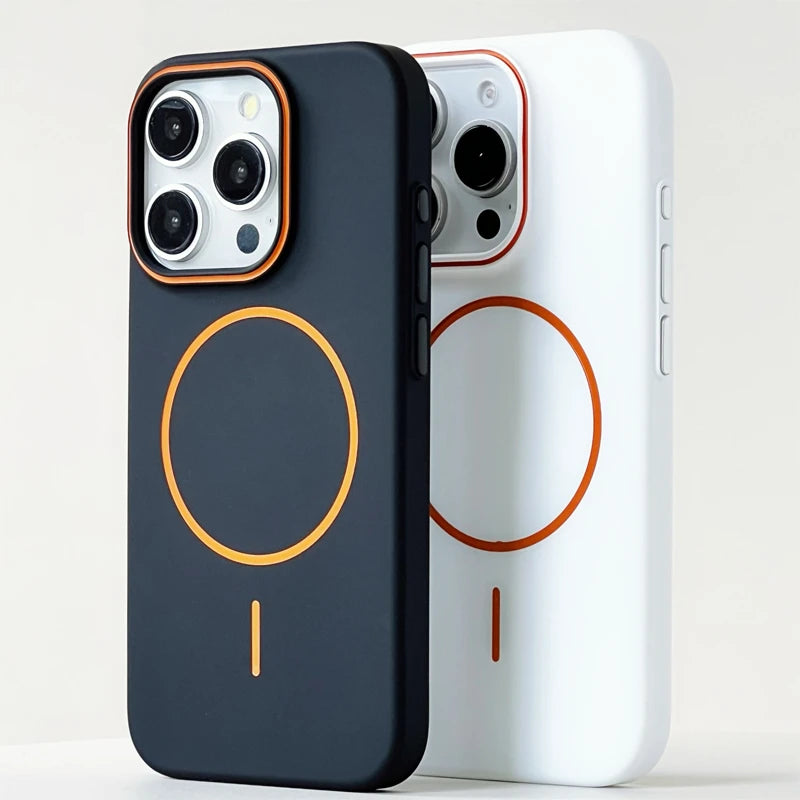 Ultra Thin Simple Hit Color Magsafe Phone Case for iPhone